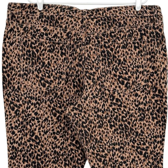 Terra & Sky Womens Core Straight Stretch Brown Leopard Denim Jeans Plus 20WP NWT - Picture 4 of 10